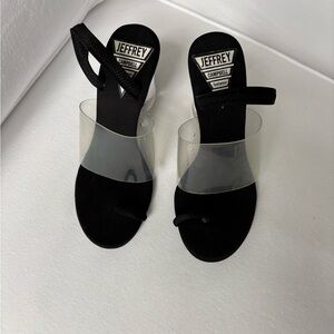 Jeffrey Campbell Black and Clear Women's Sandals NWOB